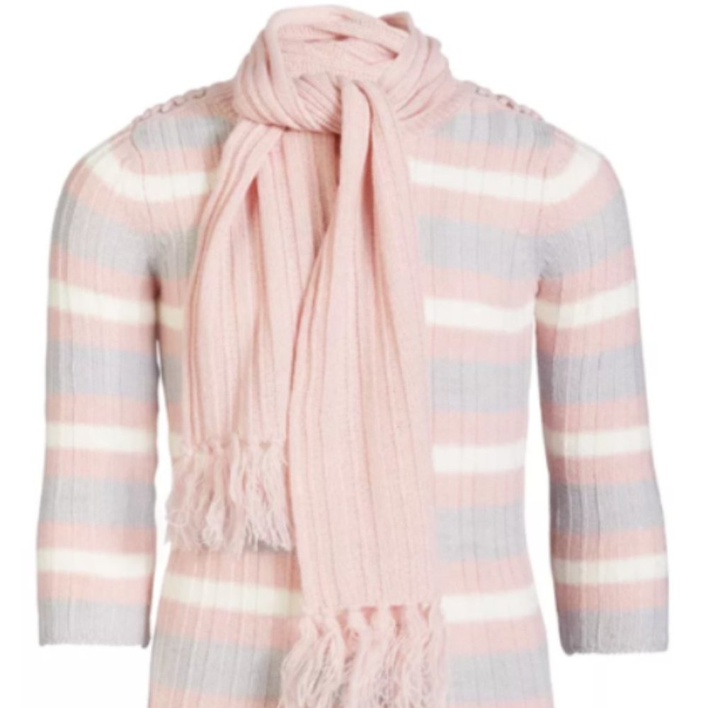 Kidtopia Girls Striped Sweater & Matching Scarf